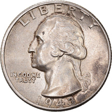 Moneta, USA, Washington Quarter, Quarter, 1943, U.S. Mint, Philadelphia