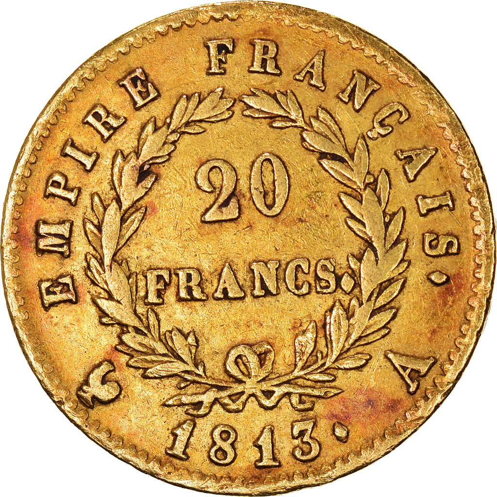 Moneta, Francja, Napoléon I, 20 Francs, 1813, Paris, VF(30-35), Złoto
