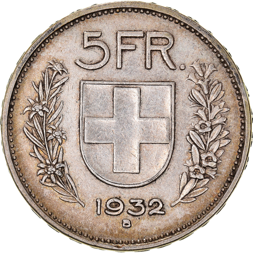 Coin, Switzerland, 5 Francs, 1932, Bern, EF(40-45), Silver, KM:40