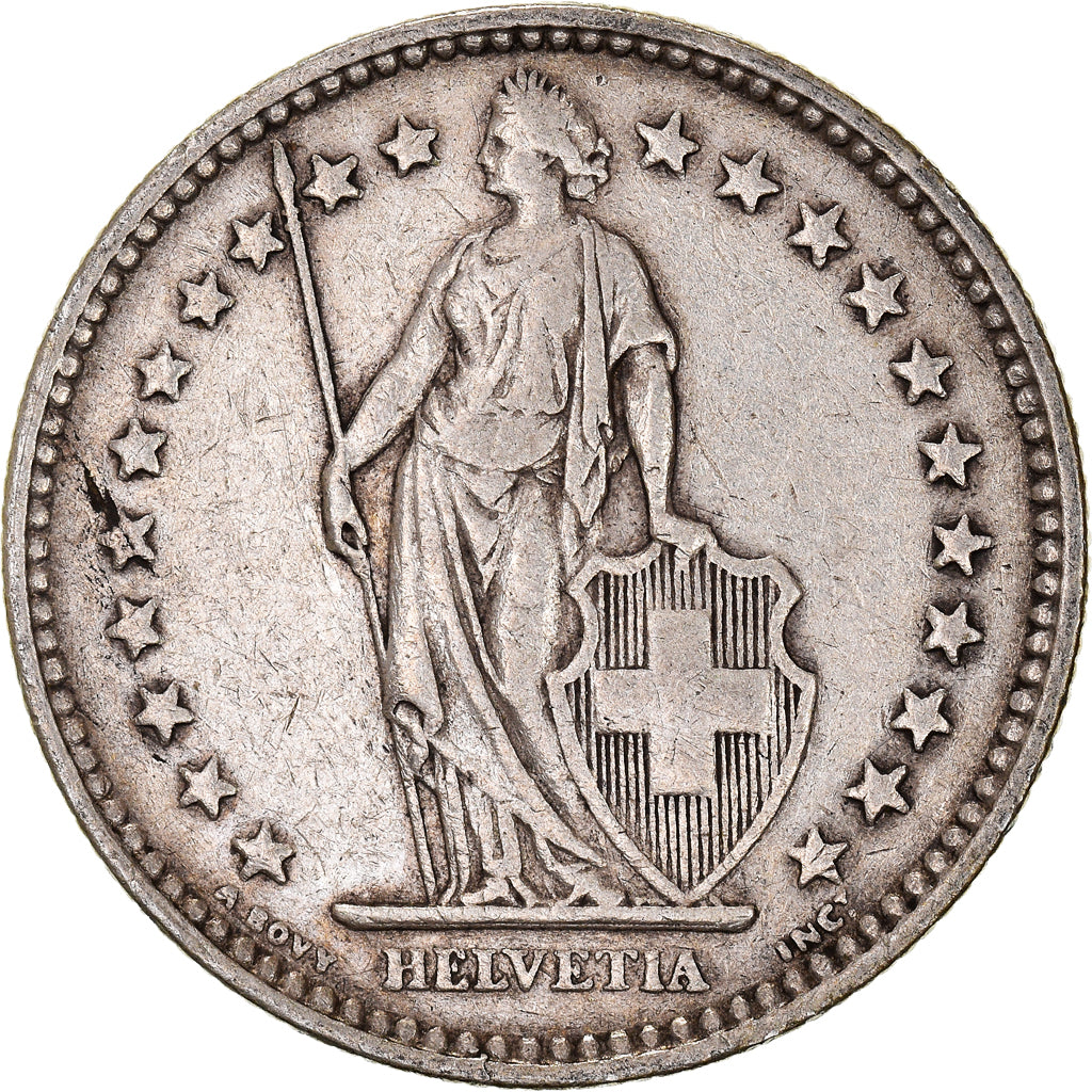 Moneta, Svizzera, 2 Francs, 1907, Bern, BB, Argento, KM:21