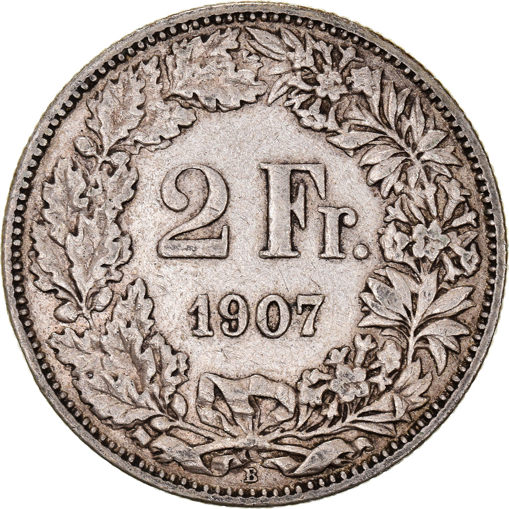 Moneta, Svizzera, 2 Francs, 1907, Bern, BB, Argento, KM:21