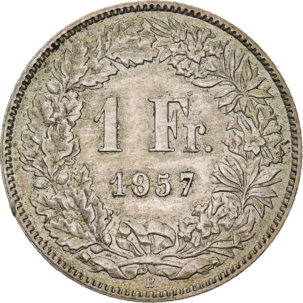 Coin, Switzerland, Franc, 1957, EF(40-45), Silver, KM:24