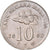 Münze, Malaysia, 10 Sen, 2002, SS+, Kupfer-Nickel, KM:51