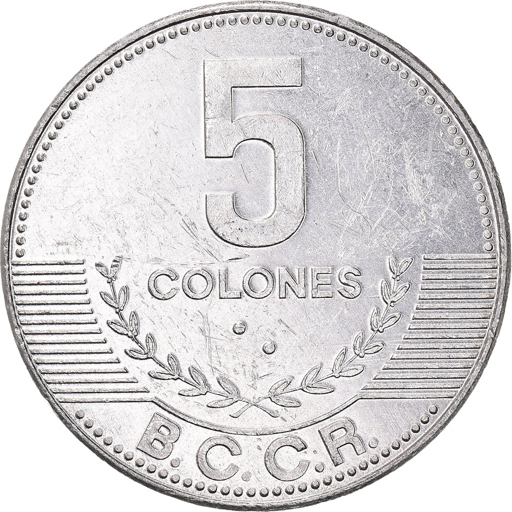 Coin, Costa Rica, 5 Colones, 2012, EF(40-45), Aluminum