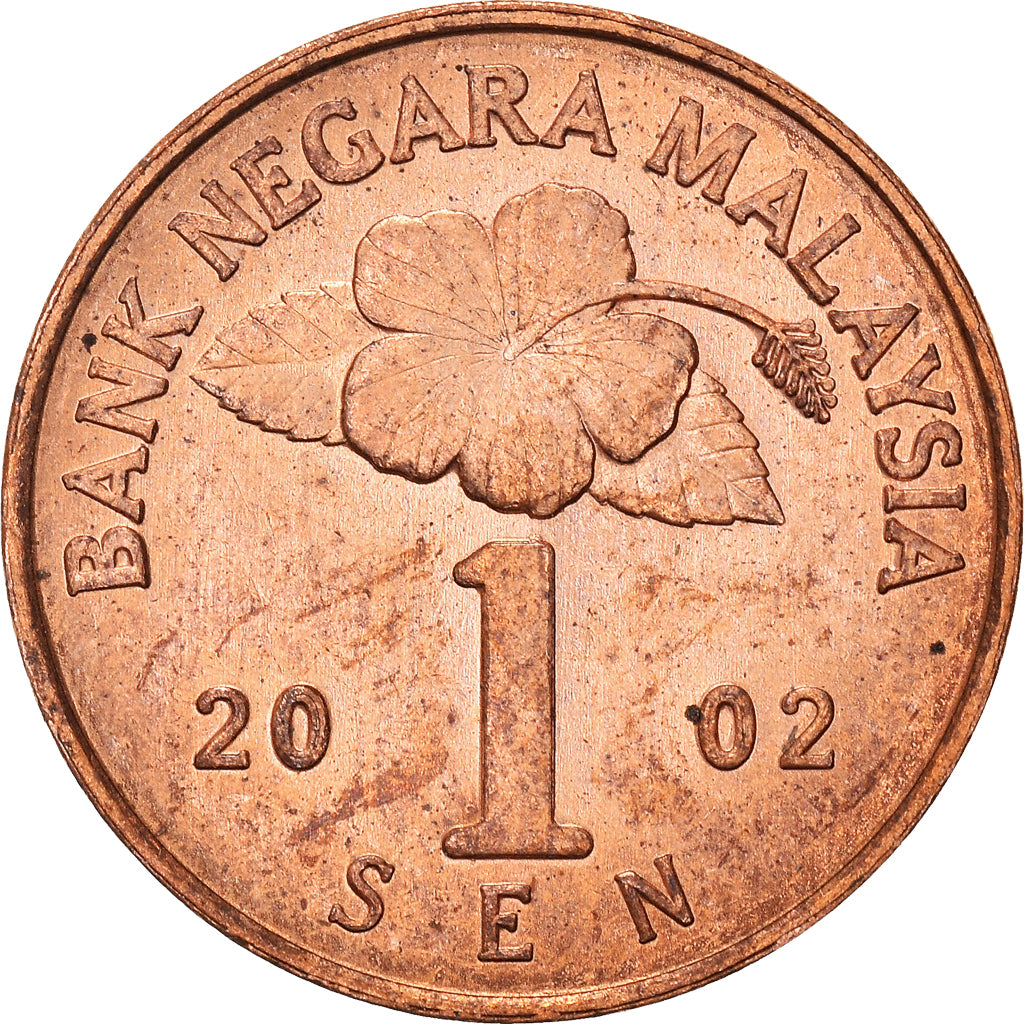 Coin, Malaysia, Sen, 2002, AU(50-53), Bronze Clad Steel, KM:49