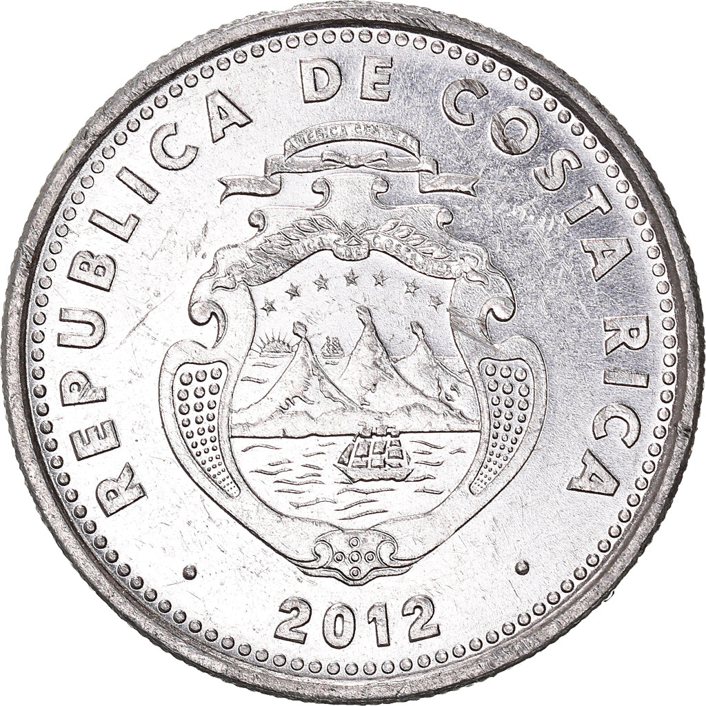 Monnaie, Costa Rica, 10 Colones, 2012, TB+, Aluminium