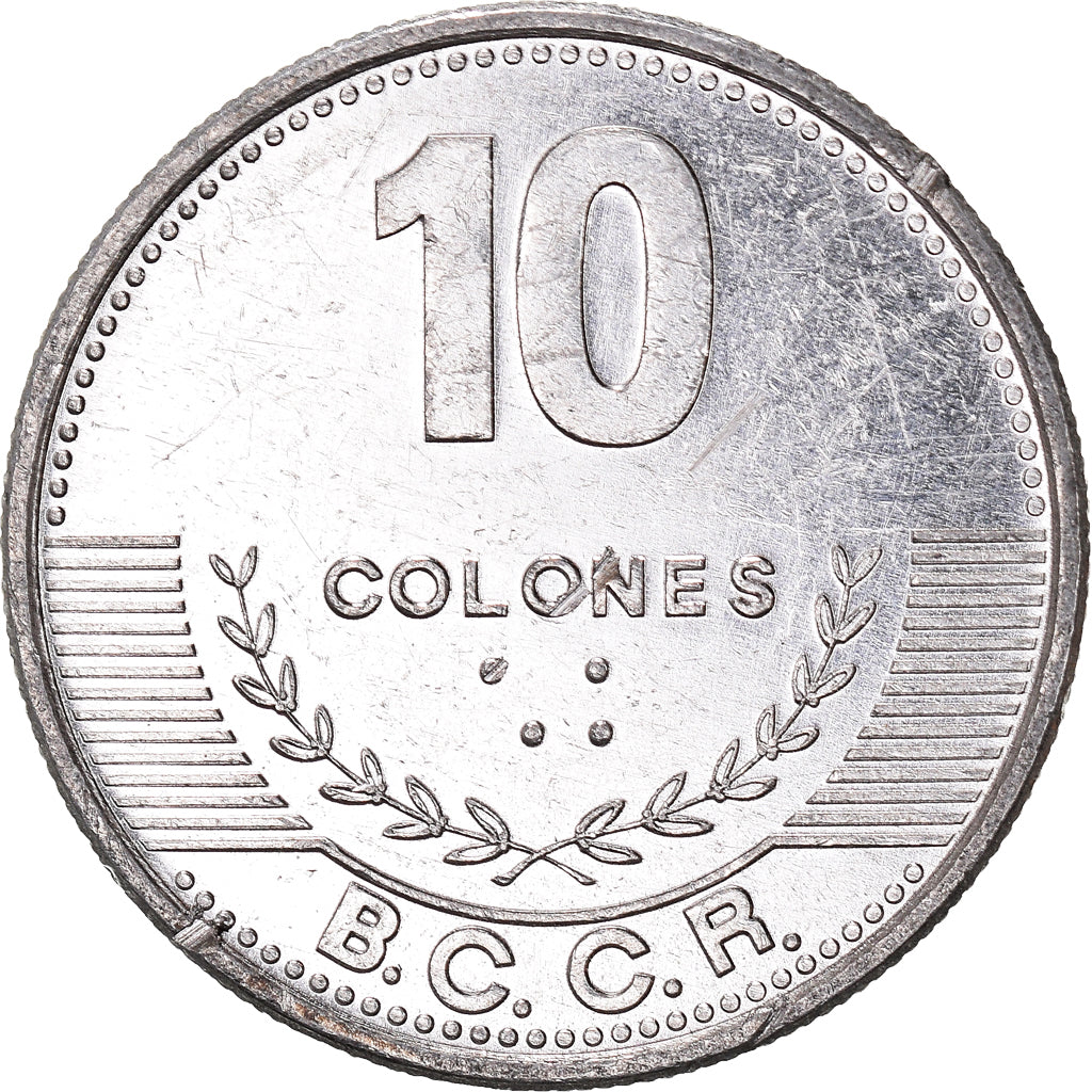 Monnaie, Costa Rica, 10 Colones, 2012, TB+, Aluminium