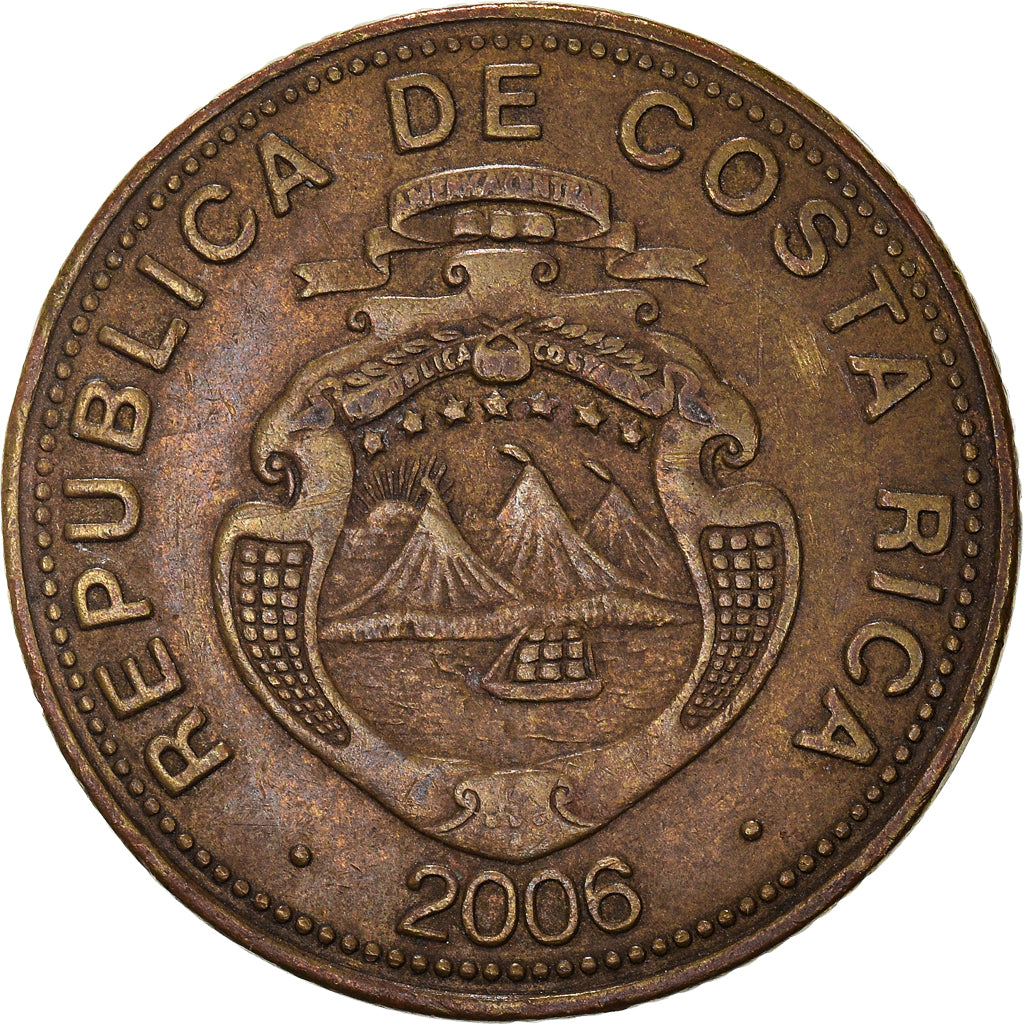 Moneda, Costa Rica, 50 Colones, 2006, MBC, Latón chapado en acero, KM:231.1b
