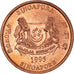Munten, Singapur, Cent, 1995, Singapore Mint, ZF+, Copper Plated Zinc, KM:98