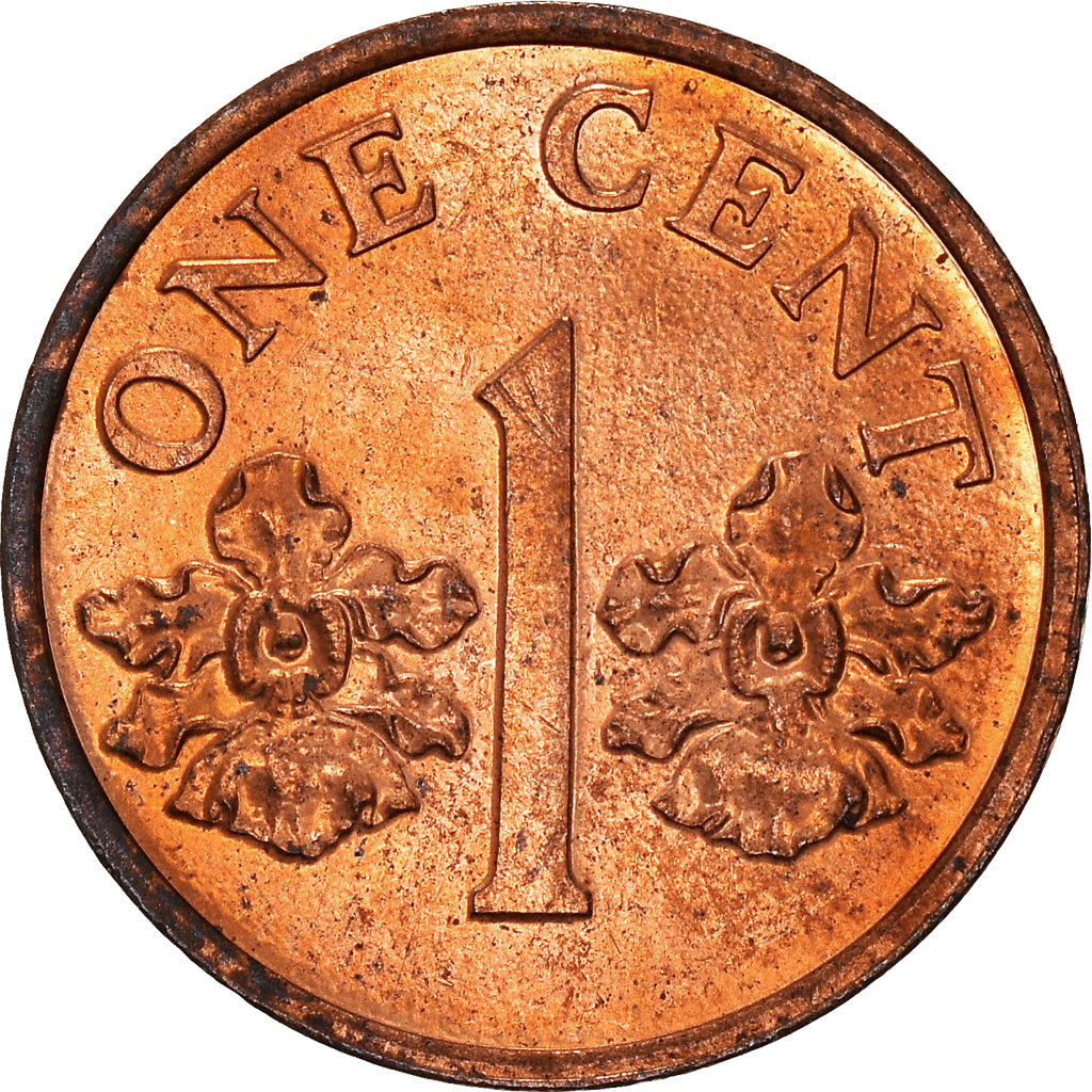 Coin, Singapore, Cent, 1995, Singapore Mint, AU(50-53), Copper Plated Zinc