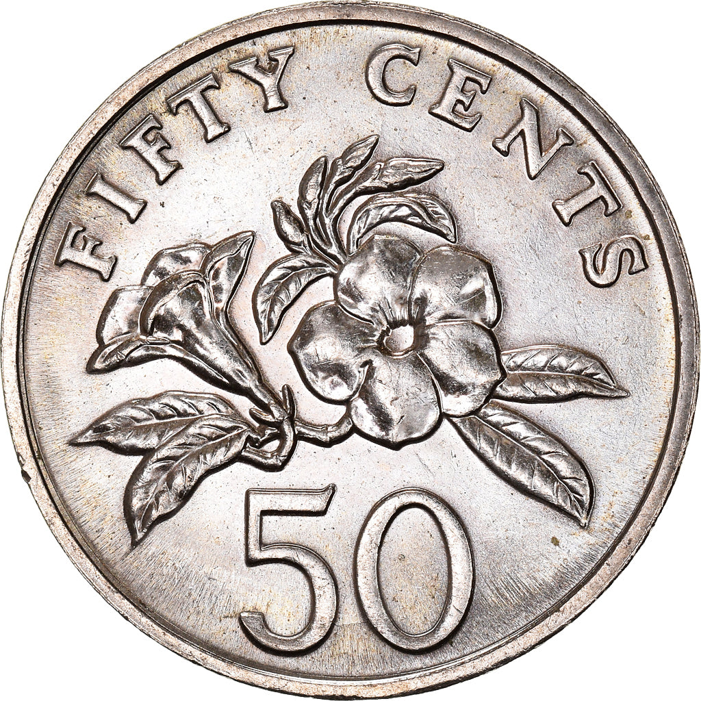 Coin, Singapore, 50 Cents, 1997, Singapore Mint, AU(55-58), Copper-nickel