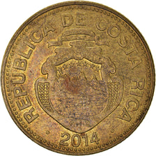 Moneda, Costa Rica, 100 Colones, 2014, MBC, Latón chapado en acero