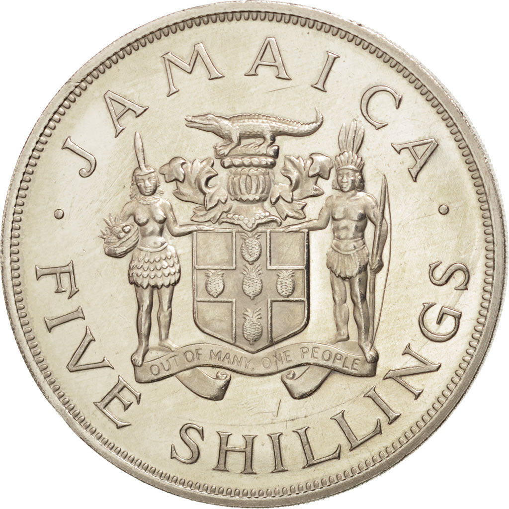 Coin, Jamaica, Elizabeth II, 5 Shilling, 1966, MS(63), Copper-nickel, KM:40