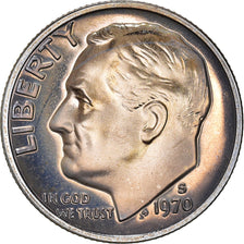 Coin, United States, Roosevelt Dime, Dime, 1970, U.S. Mint, San Francisco