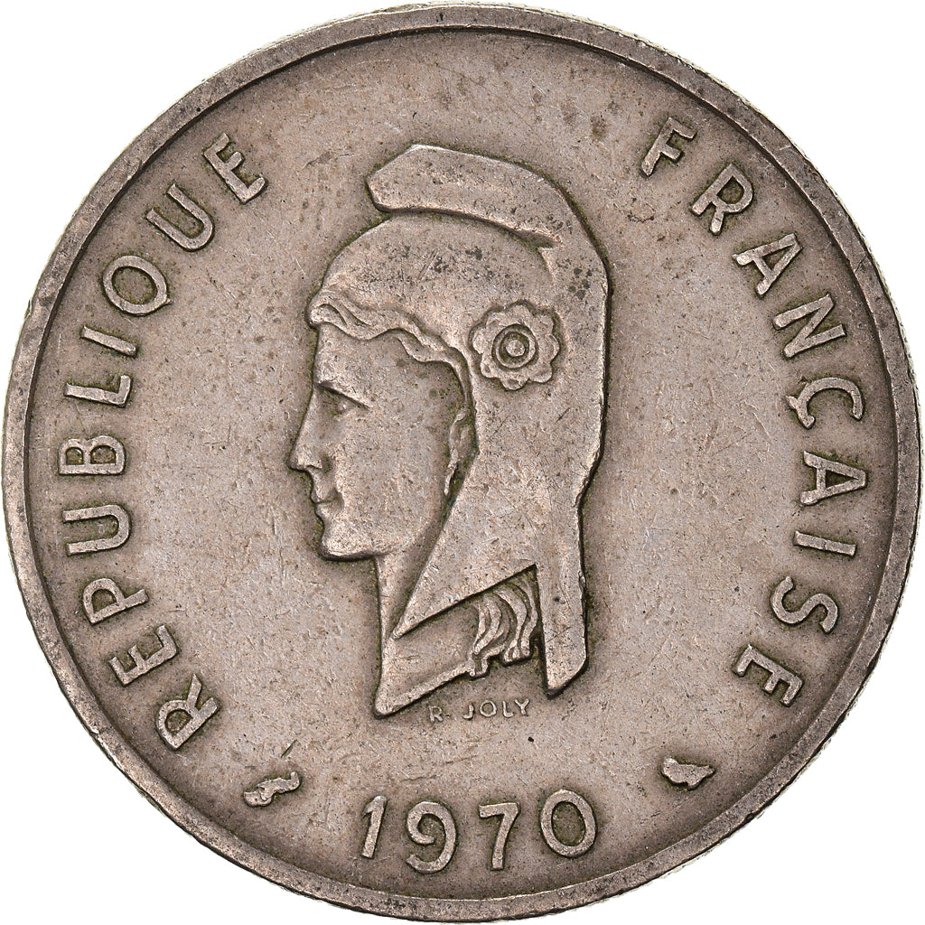 Moneta, AFARS E ISSAS FRANCESI, 50 Francs, 1970, Paris, MB+, Rame-nichel, KM:18