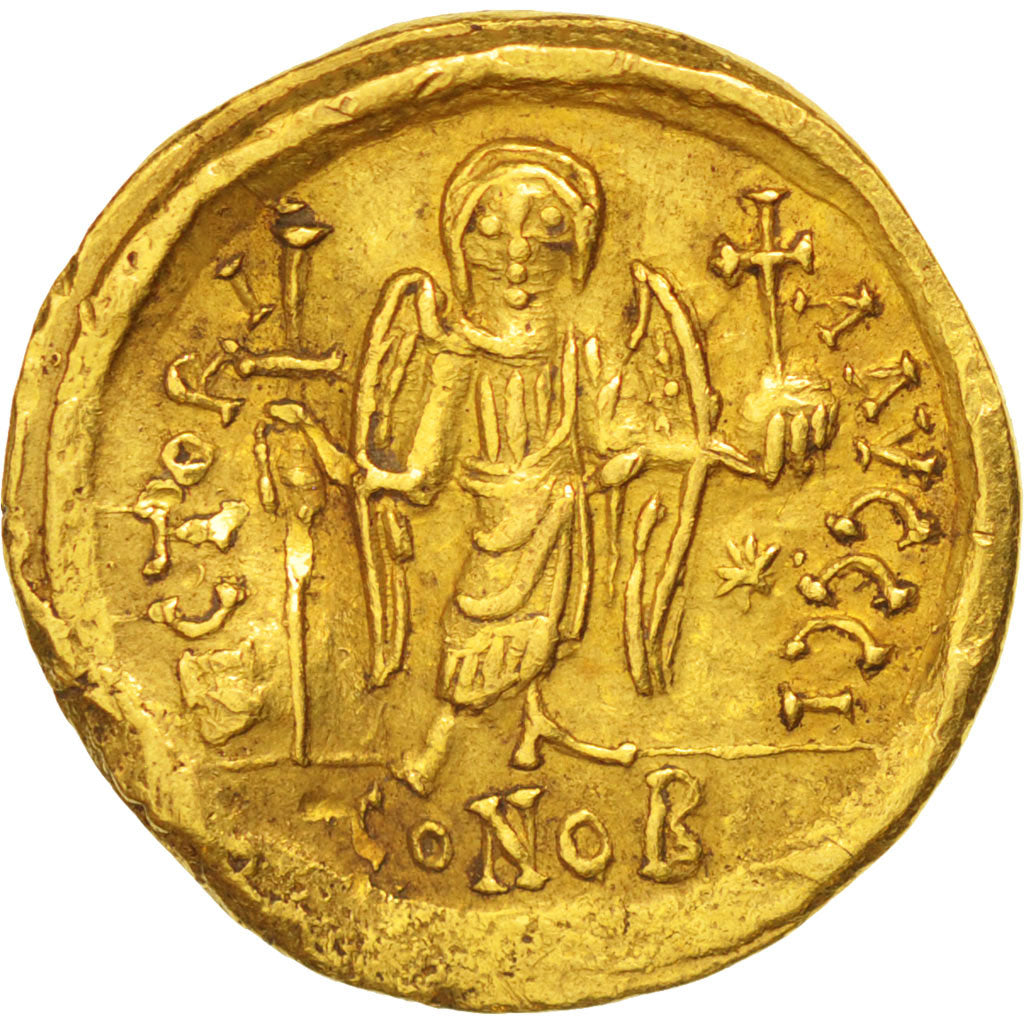 Justinian I 527-565, Solidus, Constantinople, BB, Oro, Sear:140