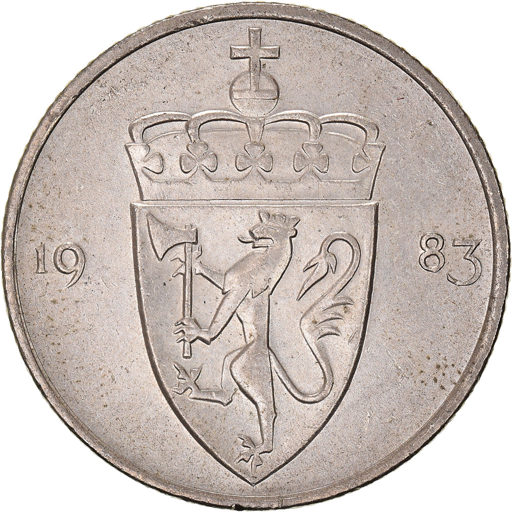 Coin, Norway, Olav V, 50 Öre, 1983, AU(50-53), Copper-nickel, KM:418