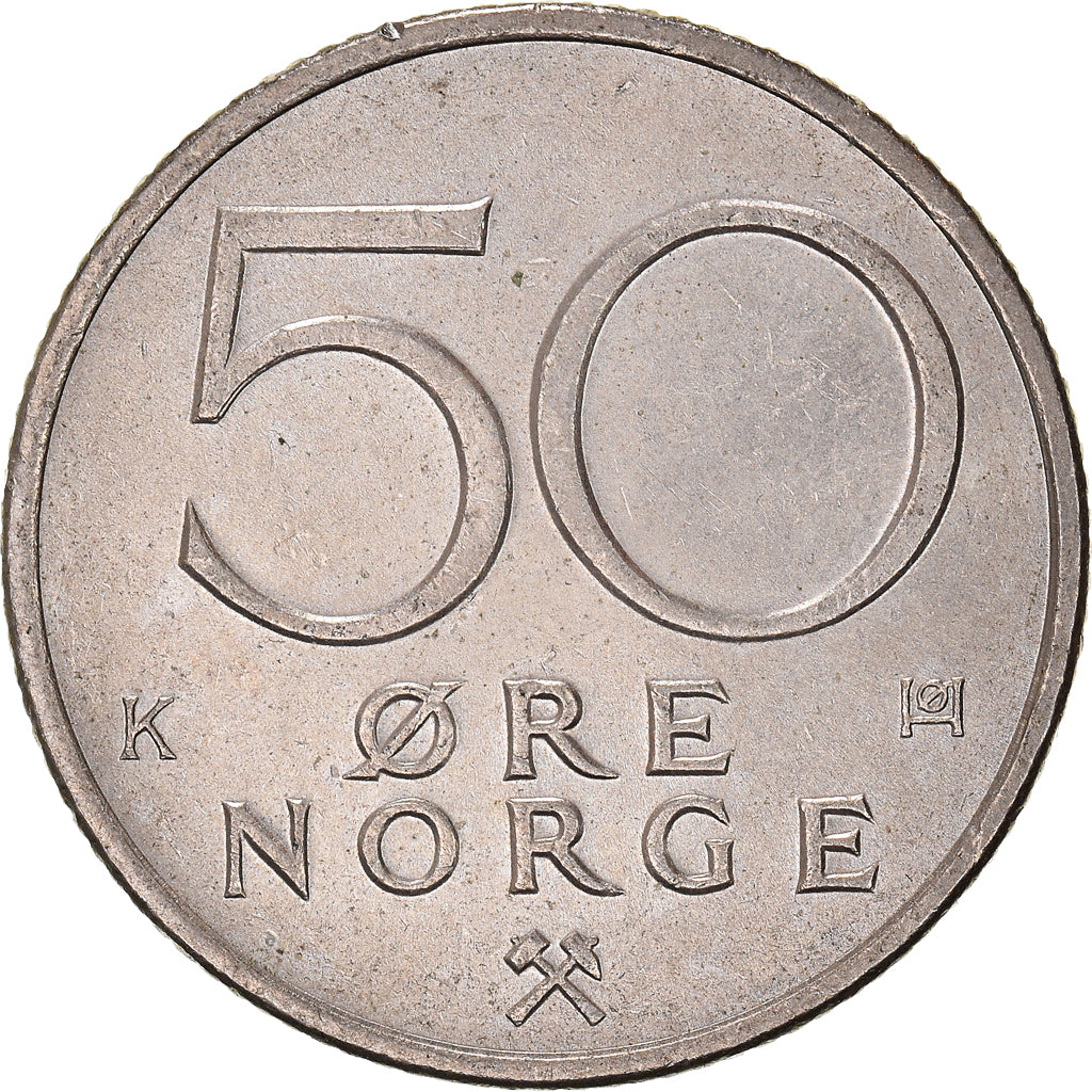 Coin, Norway, Olav V, 50 Öre, 1983, AU(50-53), Copper-nickel, KM:418