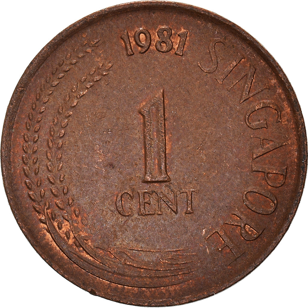 Coin, Singapore, Cent, 1981, AU(50-53), Copper Clad Steel, KM:1a