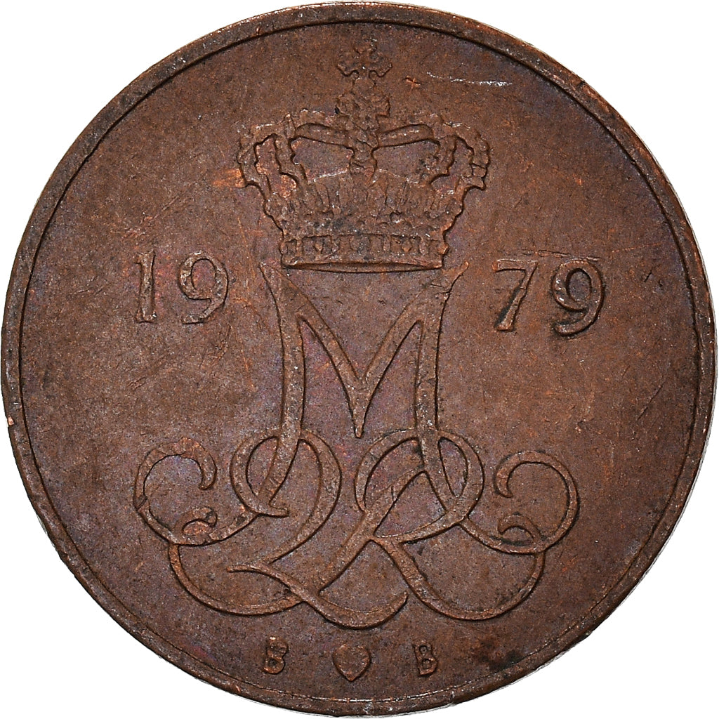 Coin, Denmark, Margrethe II, 5 Öre, 1979, Copenhagen, VF(30-35), Copper Clad