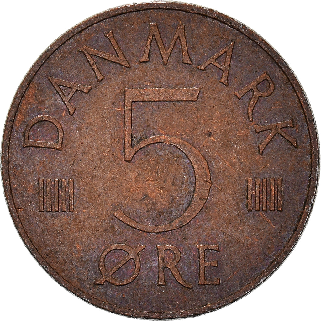 Coin, Denmark, Margrethe II, 5 Öre, 1979, Copenhagen, VF(30-35), Copper Clad