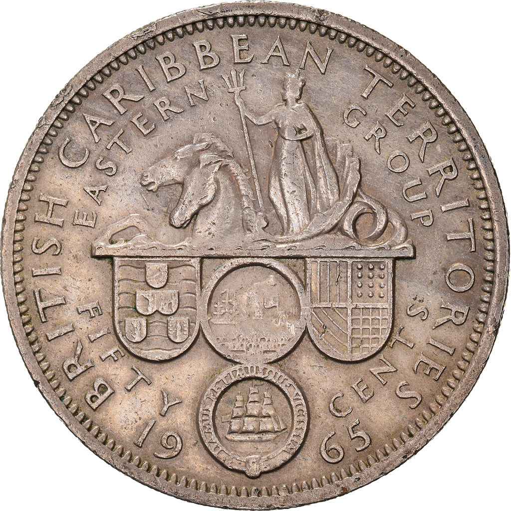 Coin, East Caribbean States, Elizabeth II, 50 Cents, 1965, EF(40-45)