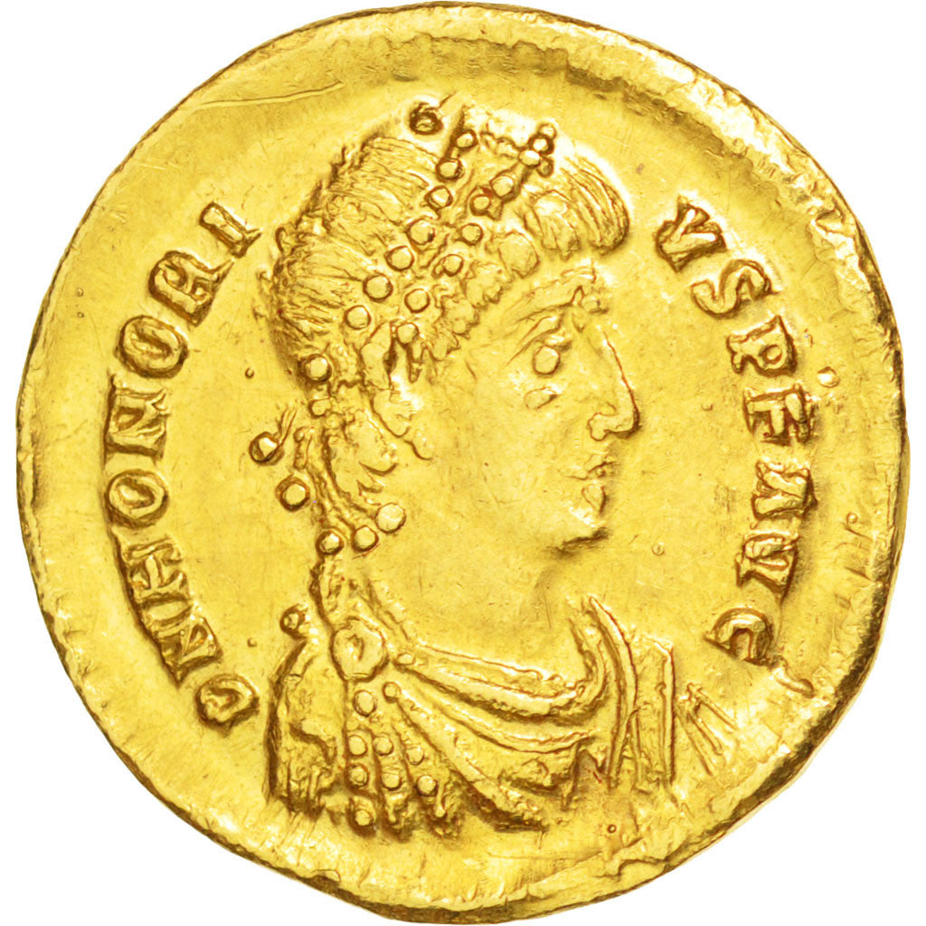 Honorius, Solidus, Ravenna, AU(55-58), Gold, RIC #1287, 4.44
