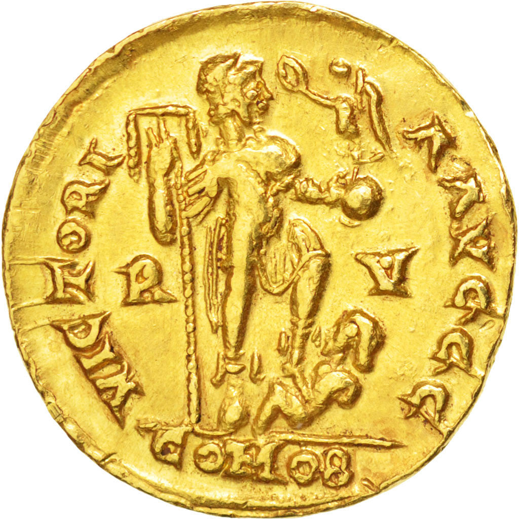 Honorius, Solidus, Ravenna, AU(55-58), Gold, RIC #1287, 4.44