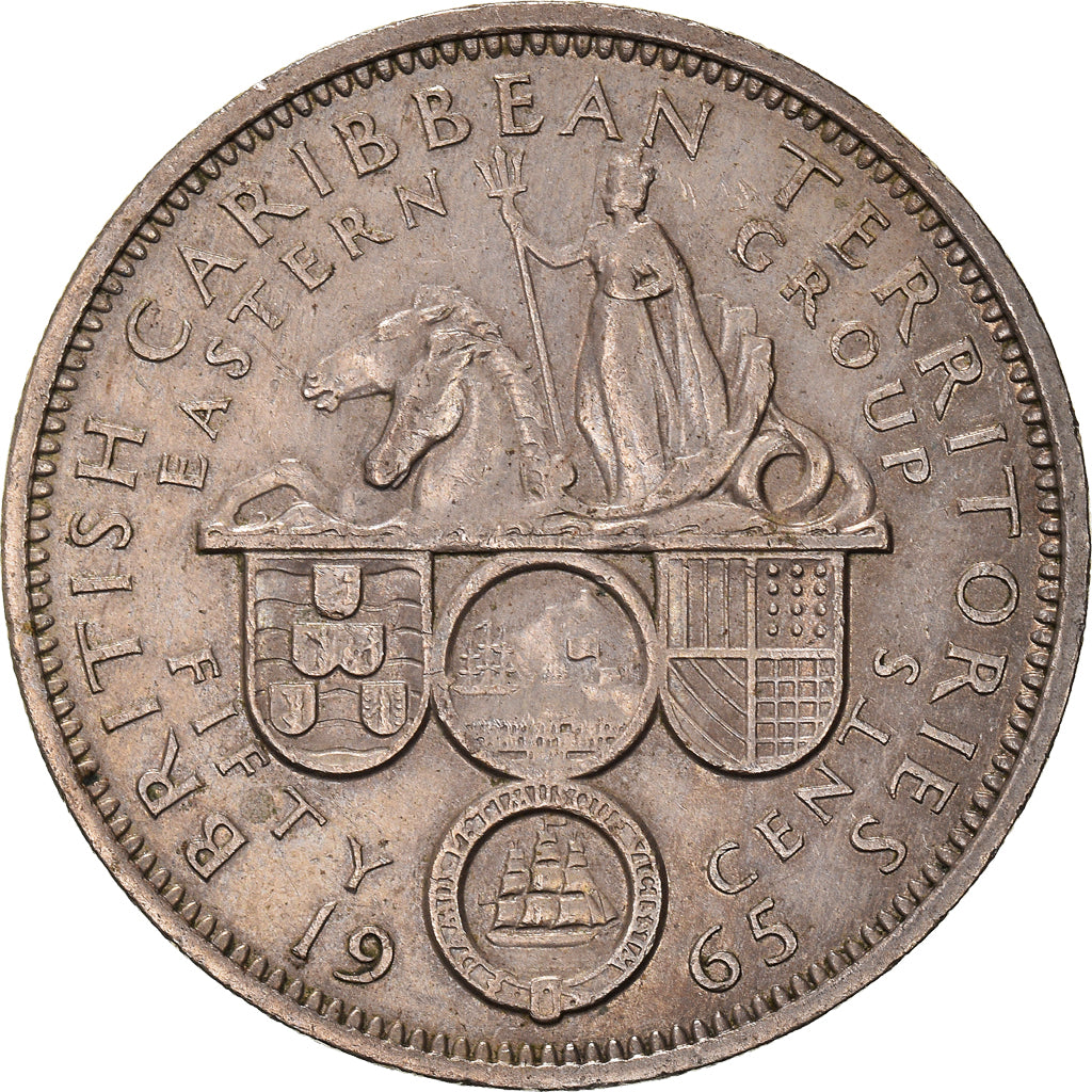 Moneta, Stati dei Caraibi Orientali, Elizabeth II, 50 Cents, 1965, BB