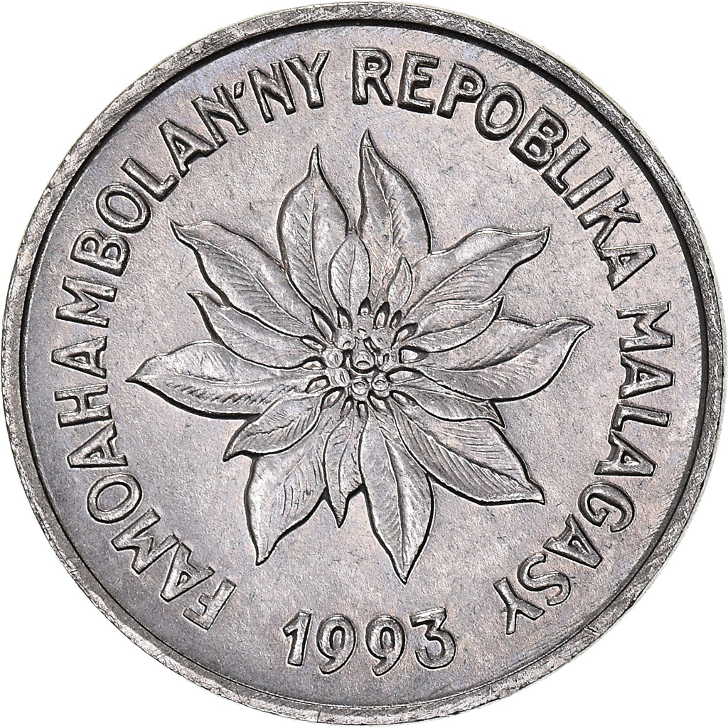 Coin, Madagascar, Franc, 1993, Paris, AU(50-53), Stainless Steel, KM:8