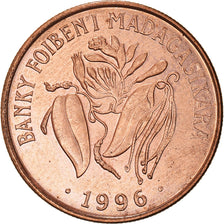 Coin, Madagascar, 10 Francs, 2 Ariary, 1996, Paris, AU(50-53), Copper Plated