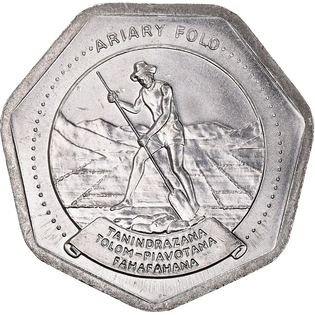 Monnaie, Madagascar, 10 Ariary, 1992, Royal Canadian Mint, SPL, Acier