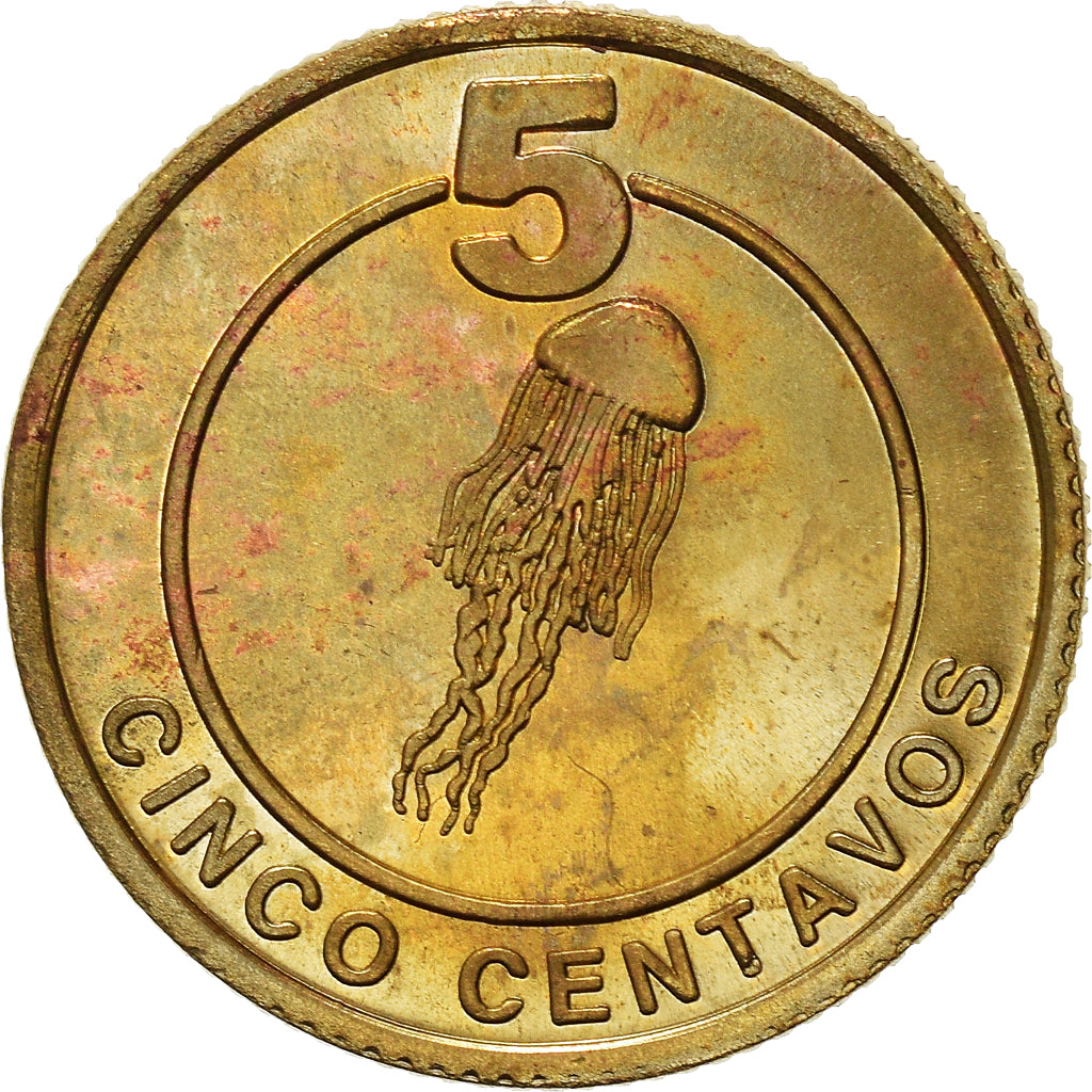 Coin, CABINDA, 5 Centavos, 2001, AU(50-53), Brass, KM:2