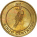 Coin, CABINDA, 5 Centavos, 2001, AU(50-53), Brass, KM:2