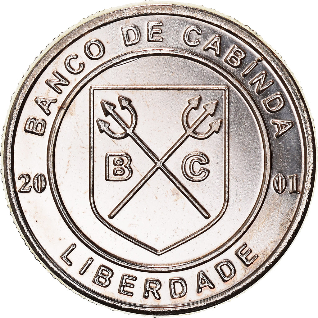 Coin, CABINDA, 10 Centavos, 2001, MS(63), Copper-Nickel Clad Copper, KM:3