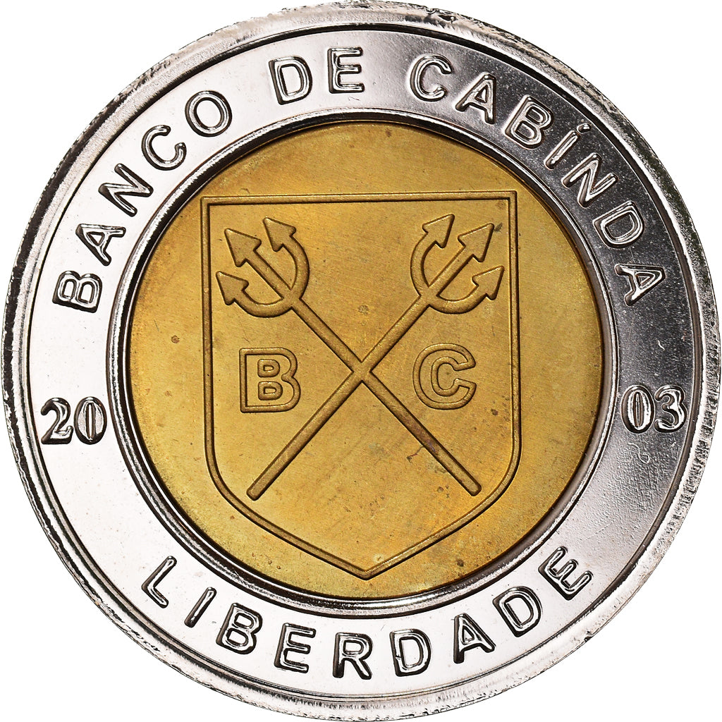 Coin, CABINDA, 2.50 Escudo Convertivel, 2003, MS(63), Bi-Metallic, KM:6