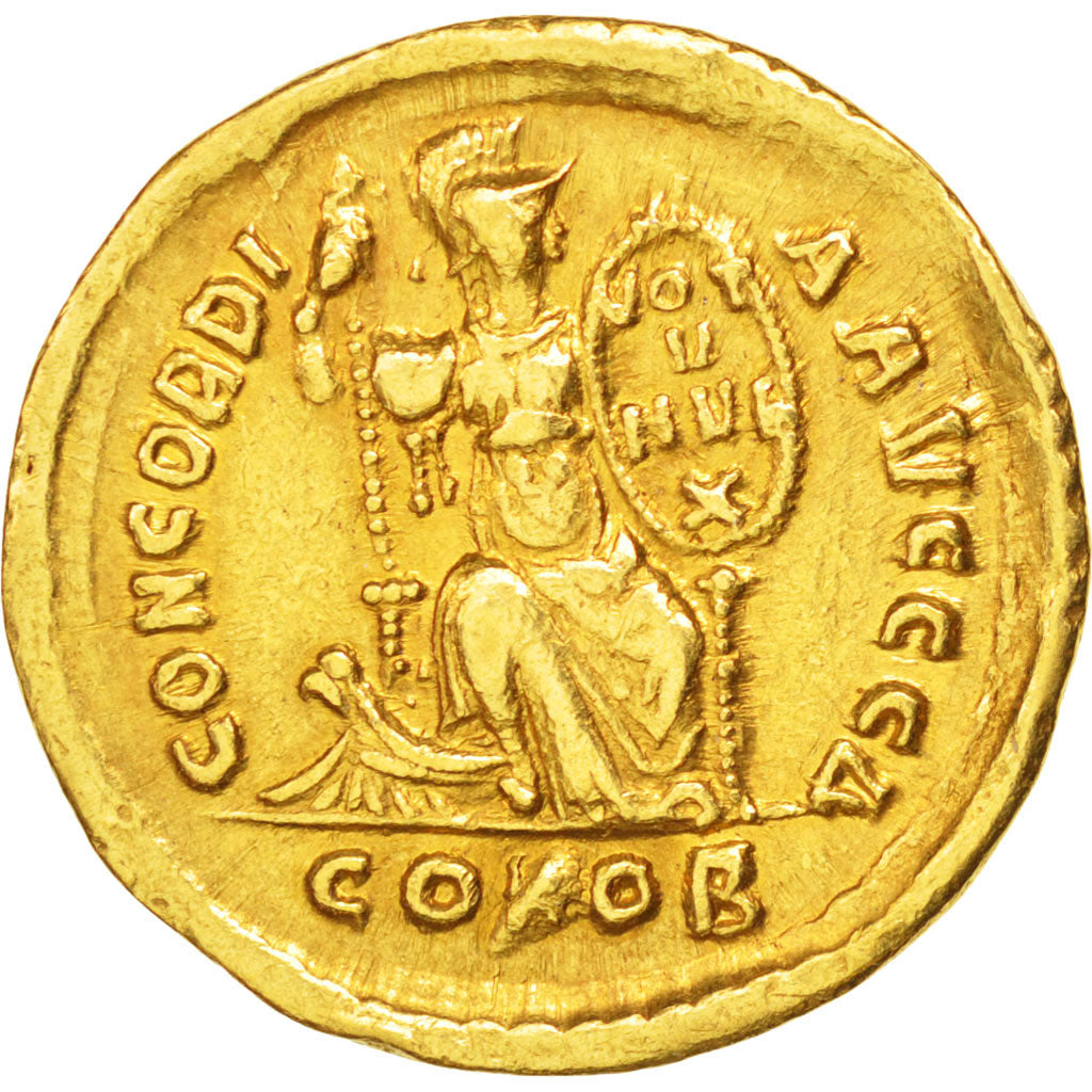 Theodosius I, Solidus, Constantinople, AU(50-53), Gold, RIC #70b1, 4.43