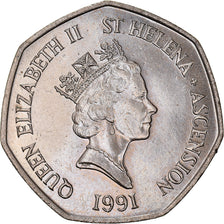 Coin, SAINT HELENA & ASCENSION, Elizabeth II, 50 Pence, 1991, British Royal