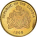 Moeda, GÂMBIA, 10 Bututs, 1998, AU(50-53), Aço Cromado a Latão, KM:56