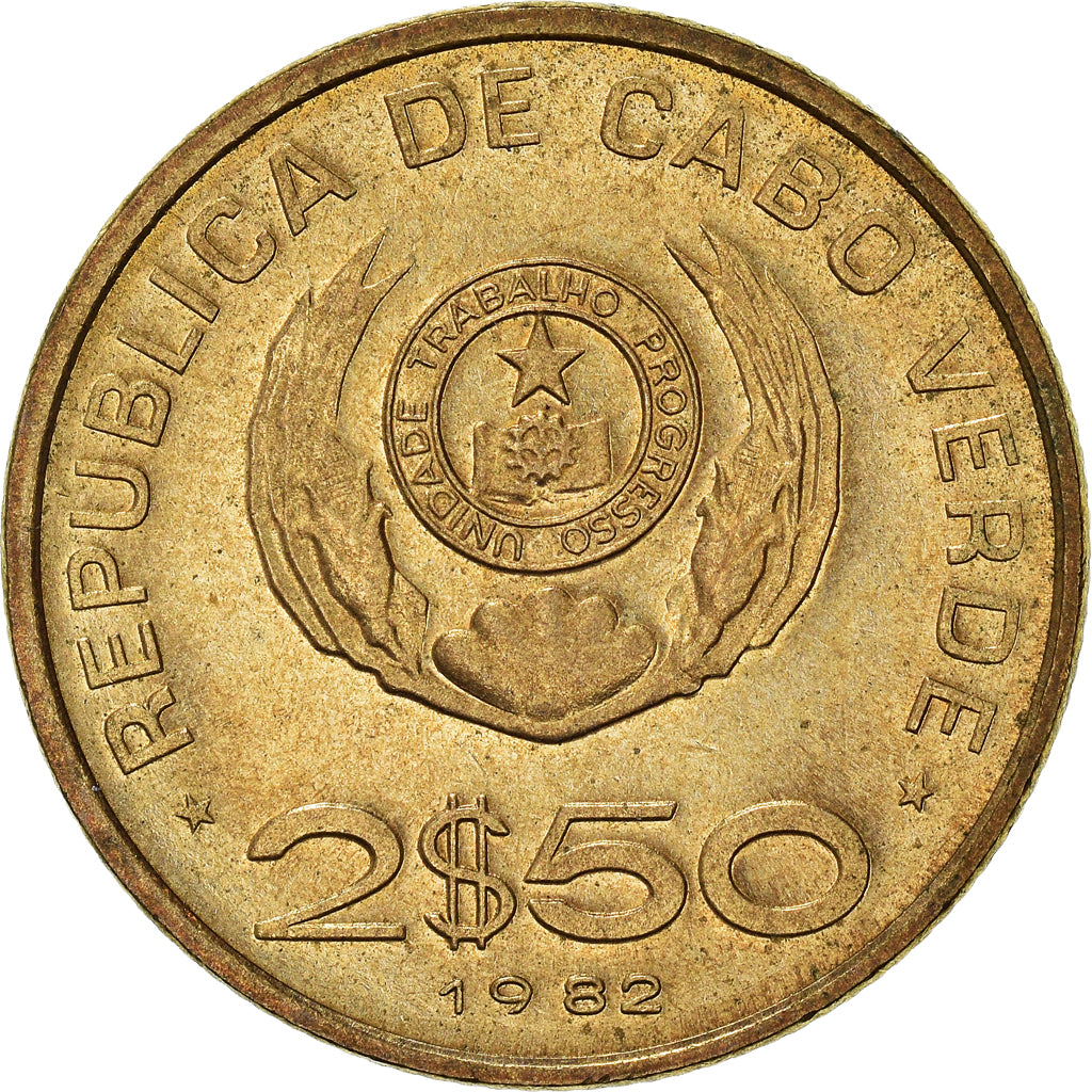 Coin, Cape Verde, 2-1/2 Escudos, 1982, AU(55-58), Nickel-Bronze, KM:18