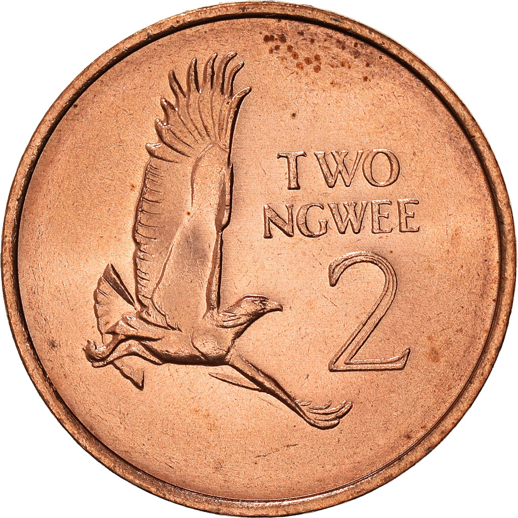 Coin, Zambia, 2 Ngwee, 1983, British Royal Mint, AU(55-58), Copper Clad Steel