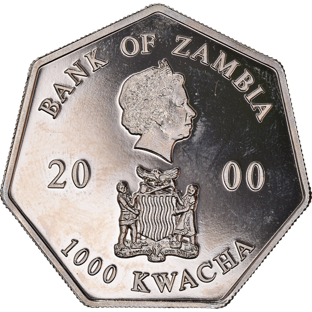 Coin, Zambia, 1000 Kwacha, 2000, MS(63), Copper-nickel, KM:74