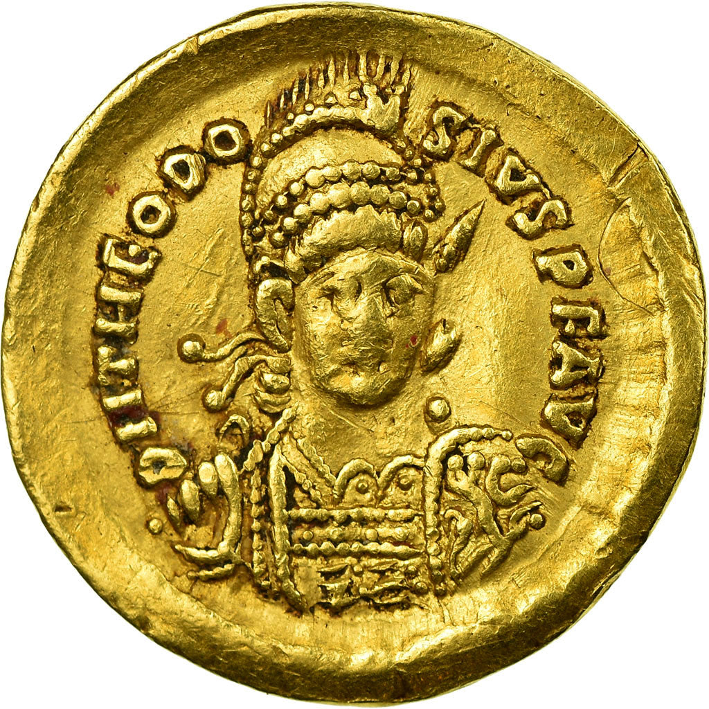 Coin, Theodosius II, Solidus, Constantinople, AU(50-53), Gold, RIC:257