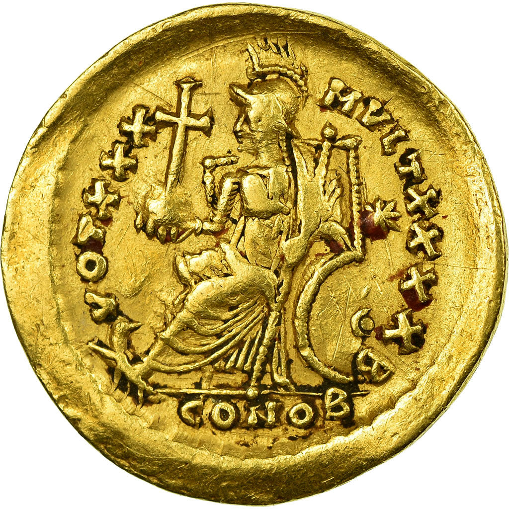 Coin, Theodosius II, Solidus, Constantinople, AU(50-53), Gold, RIC:257