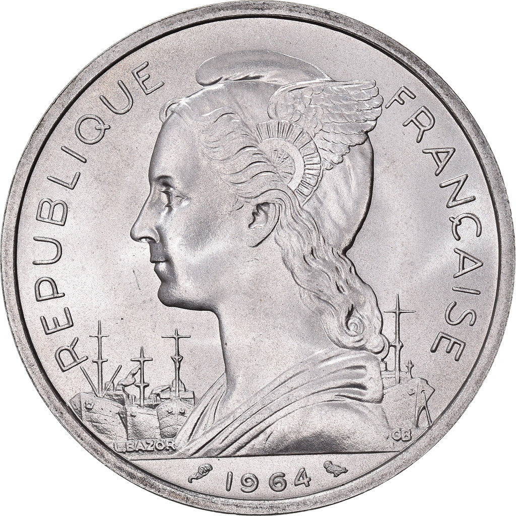 Münze, Komoren, 5 Francs, 1964, Paris, UNZ+, Aluminium, KM:6