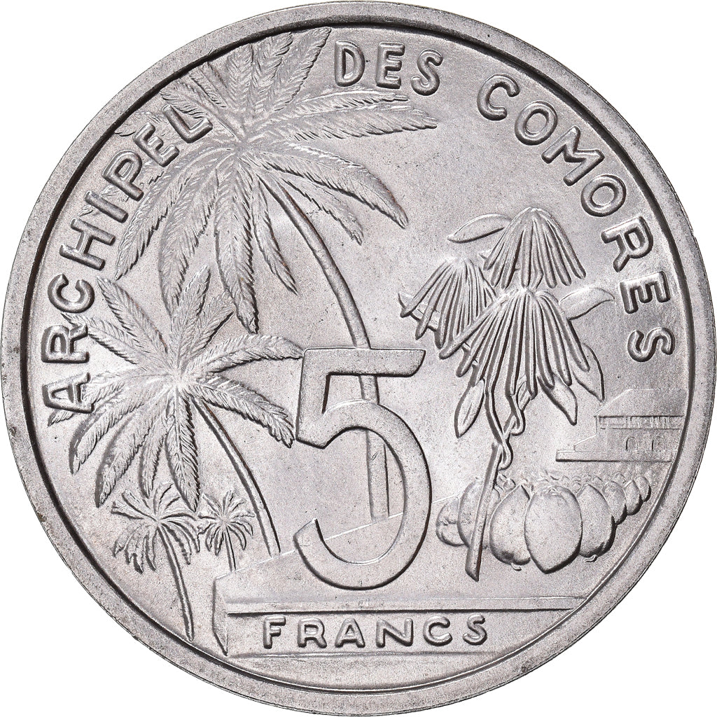 Münze, Komoren, 5 Francs, 1964, Paris, UNZ+, Aluminium, KM:6