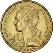 Coin, Comoros, 10 Francs, 1964, Paris, MS(60-62), Aluminum-Bronze, KM:7