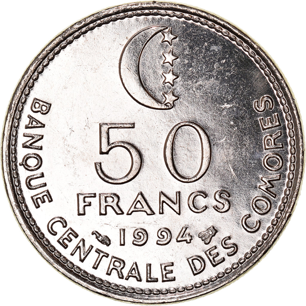 Moneta, Comore, 50 Francs, 1994, Paris, SPL-, Nichel, KM:16