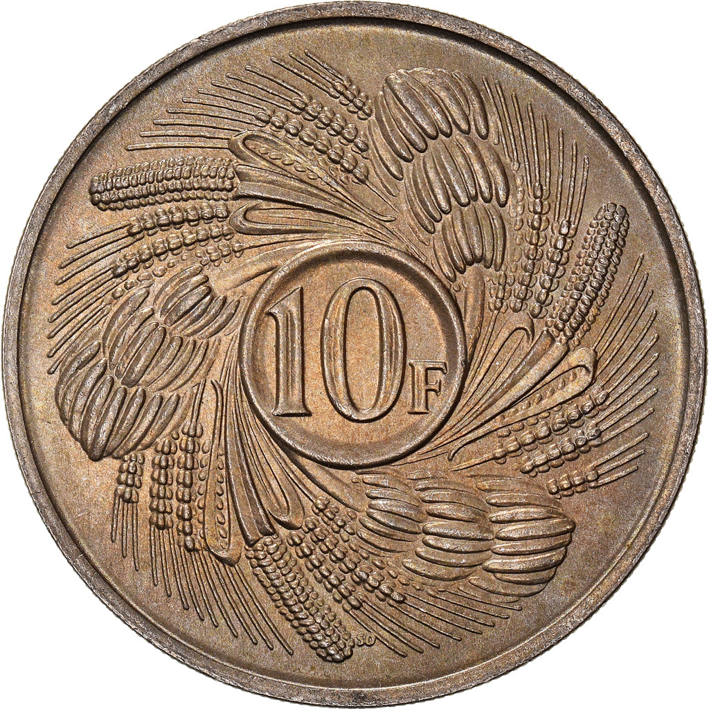 Münze, Burundi, 10 Francs, 1968, VZ, Kupfer-Nickel, KM:17