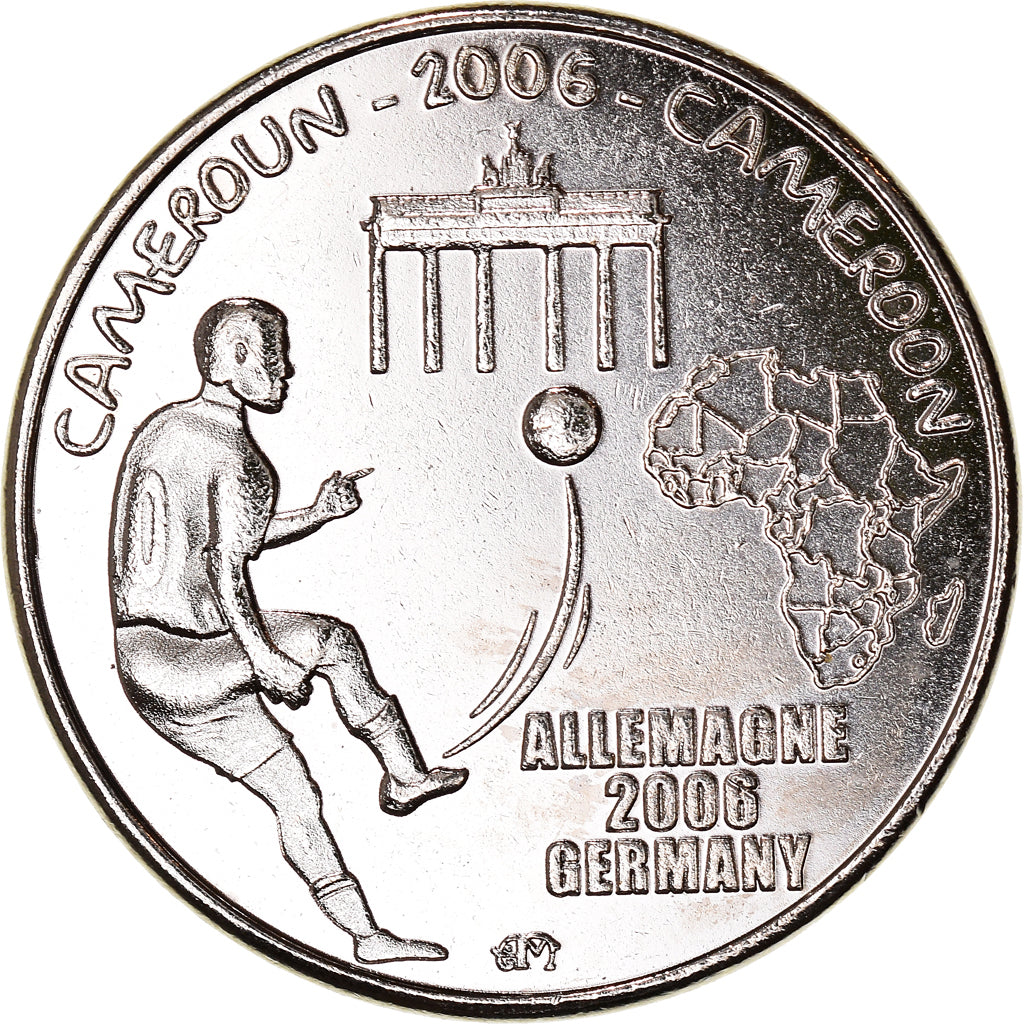 Moneda, Camerún, 1500 CFA Francs-1 Africa, 2006, Paris, Coupe du monde de
